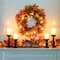 Glitzhome® 24" Fall Lighted Maple Leaves Wreath with Timer